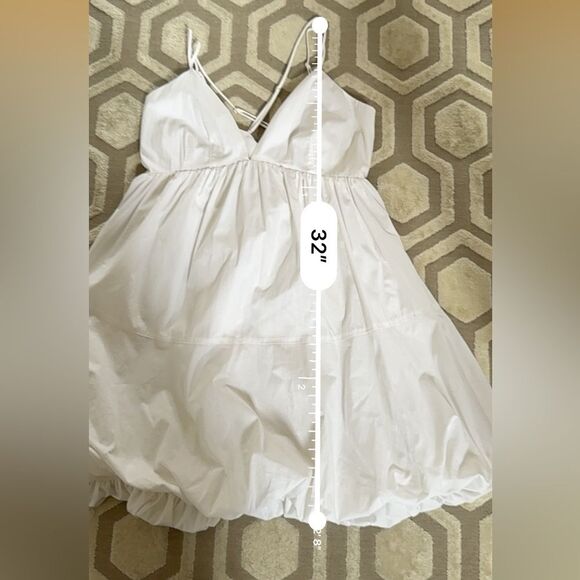 CINQ À SEPT Effie Bubble Hem Minidress In White - Picture 13 of 14